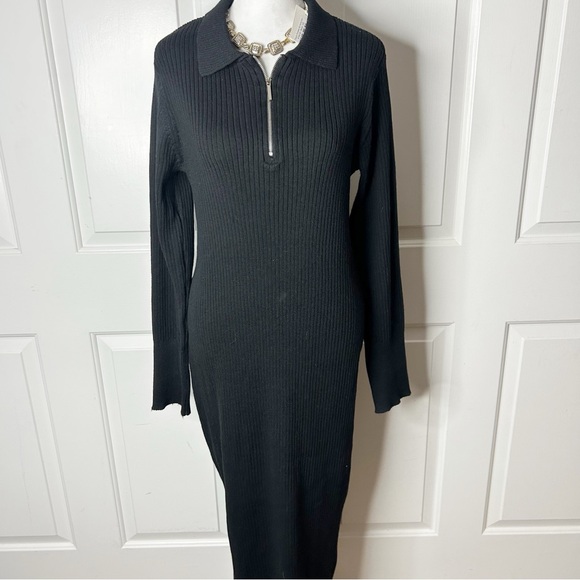 NWT Z Supply Runaway Zip Henley Black Dress (size small) - Picture 4 of 8